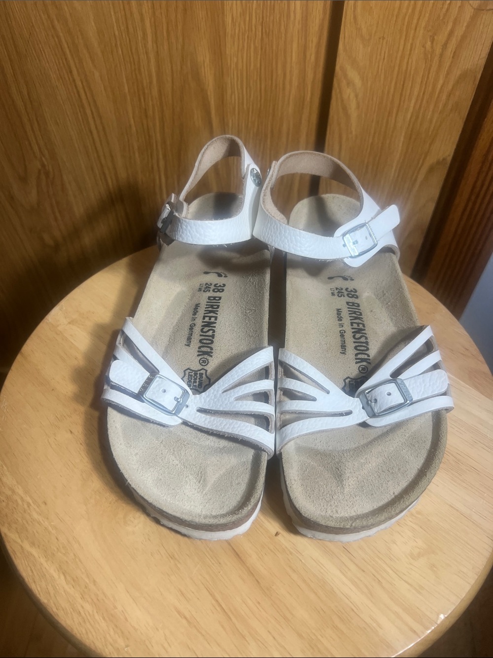 Birkenstock White Multi-Strap Leather Ankle Sandals